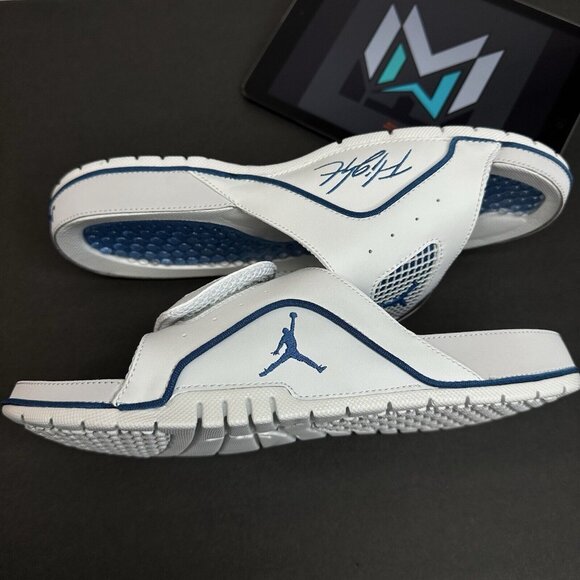 Jordan Hydro 4 IV Retro Slide Sandals White Industrial Blue 532225-141 Men’s - Picture 2 of 11